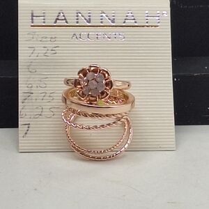 Hannah Accents Rose Goldtone Floral Ring Set Of 6 - 6 6.25 6.5 7 7.25 7.75